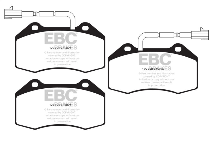 EBC yellowstuff brake pads front part DP42021 fits 2014 Alfa Romeo 4c 1 75 Turbo