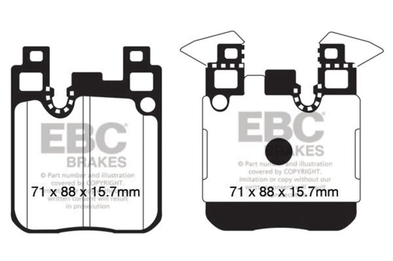 EBC yellowstuff brake pads rear fits 2014 Bmw M3 3 0 Twin Turbo F80