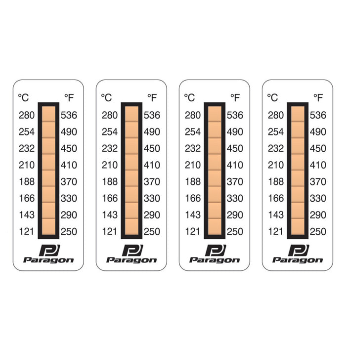 Caliper Temp Indicator Strips 250-536 deg.