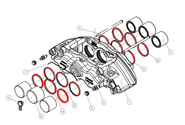 Alcon Brakes maintenance parts front fits Alcon Cir15 41 45 41