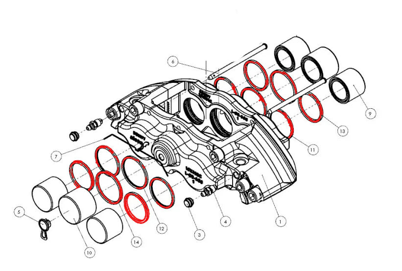 Alcon Ford Raptor / F-150 Front Caliper Seal Rebuild Kit