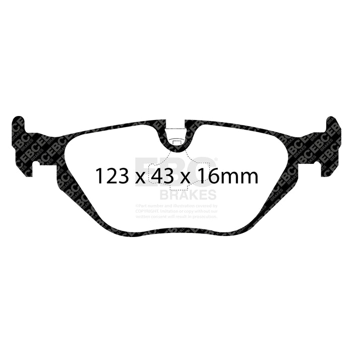 EBC yellowstuff brake pads rear fits 1996 98 Bmw Z3 1 9