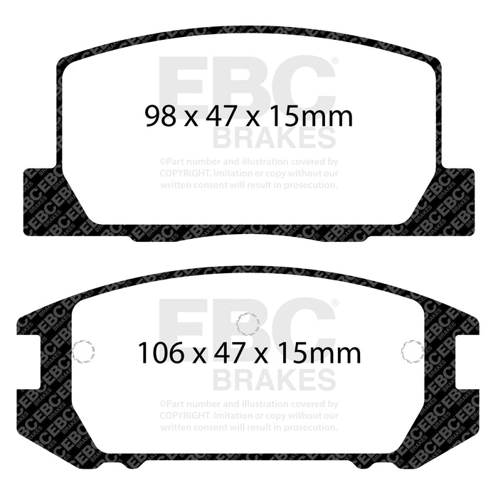 EBC redstuff brake pads rear fits 1999 02 Toyota Mr2 1 8