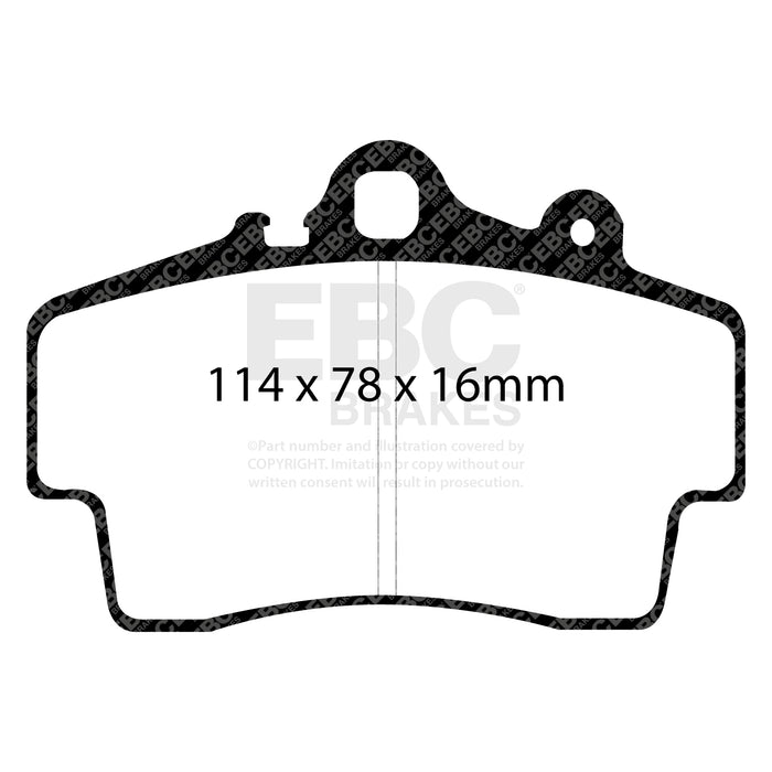 EBC yellowstuff brake pads front fits 1997 99 Porsche Boxster Cast Iron