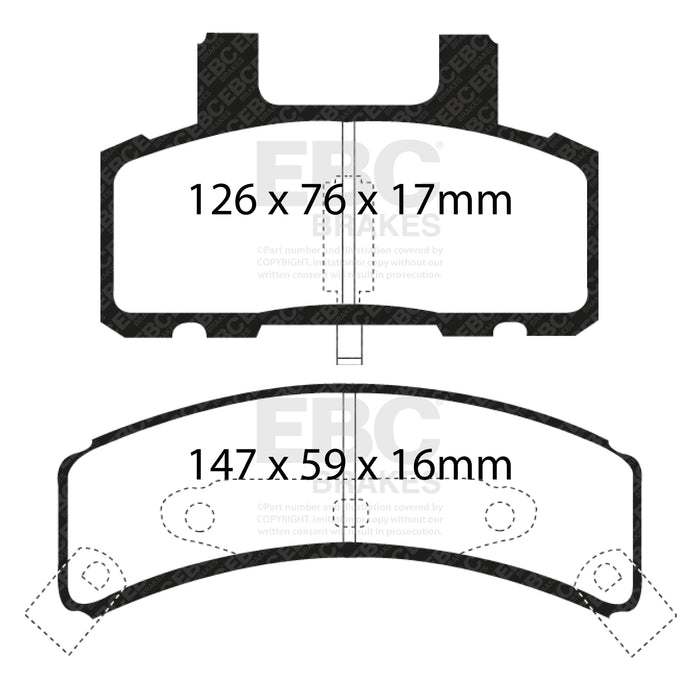 EBC greenstuff brake pads front part DP61273 fits 1999 01 Cadillac Escalade 5 7