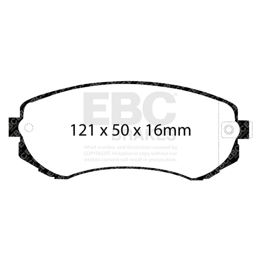 EBC | Front Redstuff Pad and Plain Vented Rotor Kit | PN: S12KF1156