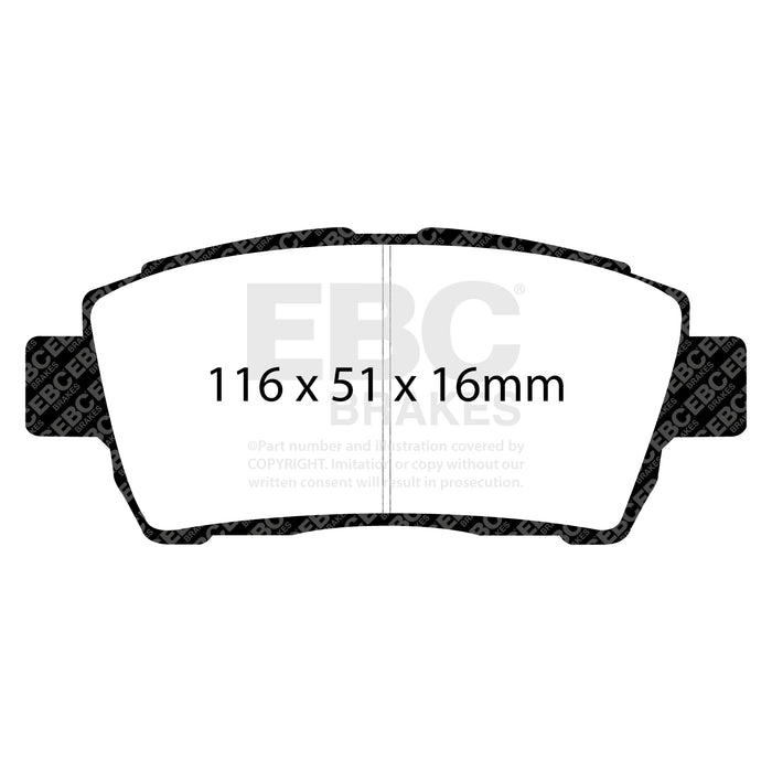 EBC yellowstuff brake pads front fits 2011 15 Scion Iq 1 3