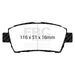 EBC yellowstuff brake pads front fits 2011 15 Scion Iq 1 3