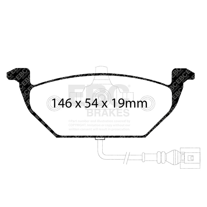 EBC yellowstuff brake pads front fits 2000 05 Volkswagen Beetle 2 0