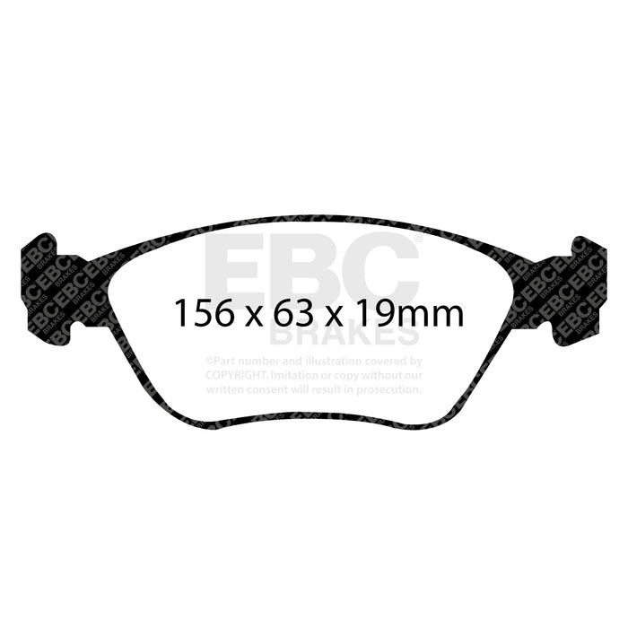 EBC yellowstuff brake pads front fits 1998 05 Volvo C70 2 3 Turbo T5 16in Wheels