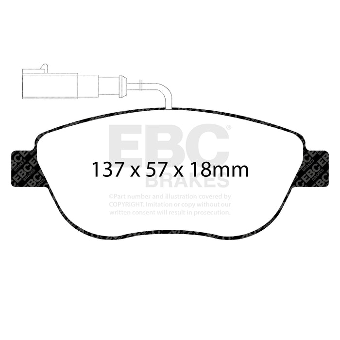 EBC yellowstuff brake pads front fits 2012 Fiat 500 1 4 Turbo Abarth