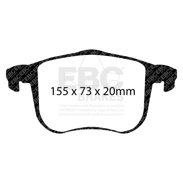 EBC redstuff brake pads front fits 2006 11 Saab 9 3 2 0 Turbo Aero