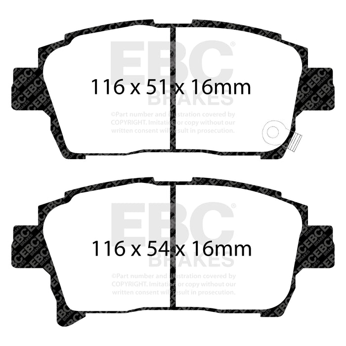 EBC yellowstuff brake pads front fits 2003 07 Scion Xa 1 5