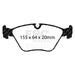 EBC redstuff brake pads front fits 2004 06 Bmw X3 2 5 E83