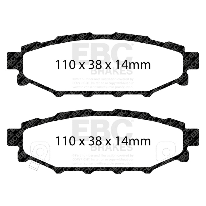 EBC redstuff brake pads rear fits 2012 Subaru Brz 2 0 Solid