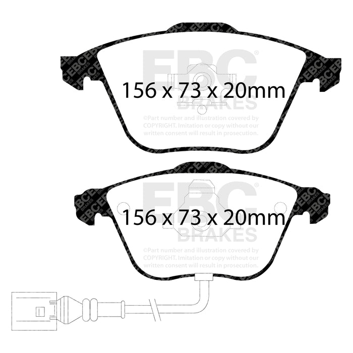 EBC redstuff brake pads front fits 2008 11 Volkswagen Cc 3 6