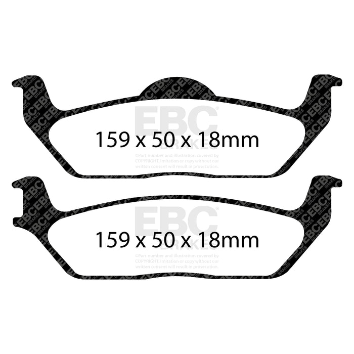 EBC greenstuff brake pads rear part DP61697 fits 2011 Ford F150 3 5 Twin Turbo 2wd 6 Lug