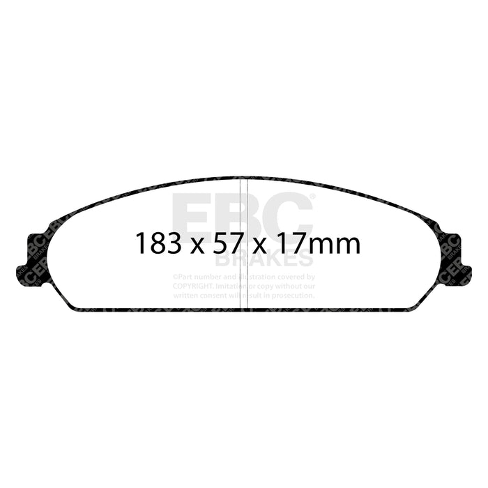 EBC | Front Redstuff Pad and Plain Vented Rotor Kit | PN: S12KF1352