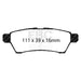 EBC greenstuff brake pads part DP61746 fits 2005 Nissan Frontier 2 5 2wd