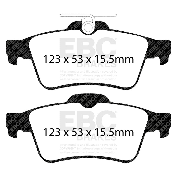 EBC | Rear Redstuff Pad and Plain Rotor Kit | PN: S12KR1288