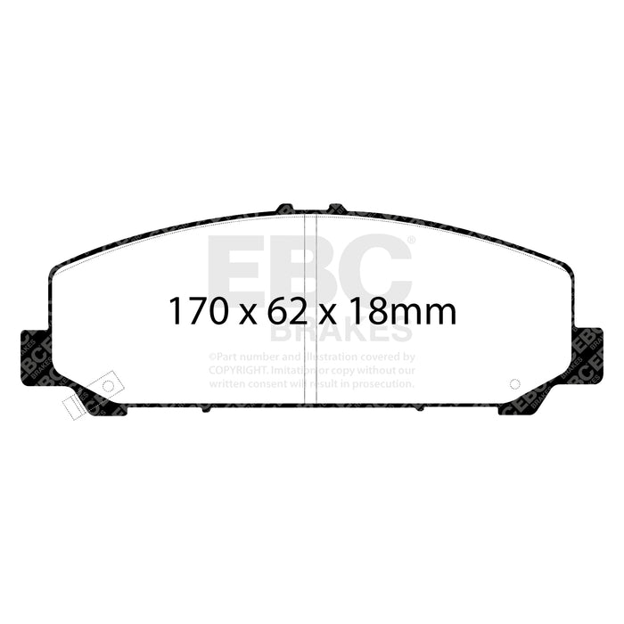 EBC greenstuff brake pads front part DP61808 fits 2006 07 Infiniti Qx56 5 6 Akebono