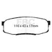 EBC yellowstuff brake pads rear fits 2008 Lexus Lx570 5 7
