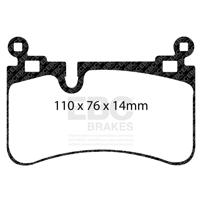 EBC yellowstuff brake pads rear fits 2008 13 Mercedes Benz C63 Amg W204 6 2