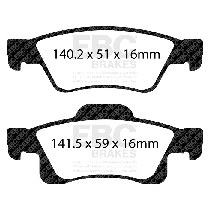 EBC ultimax brake pads rear part UD1498 fits 2011 Dodge Durango 3 6 Ultimax2