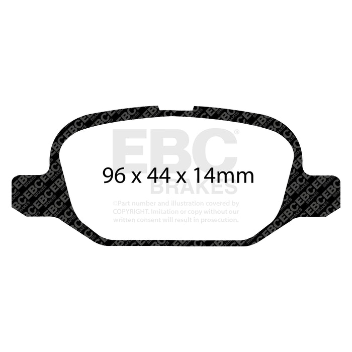 EBC yellowstuff brake pads rear fits 2011 Fiat 500 1 4 Ate Calipers
