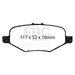 EBC greenstuff brake pads rear part DP61887 fits 2013 Ford Explorer 3 5 Twin Turbo 4wd