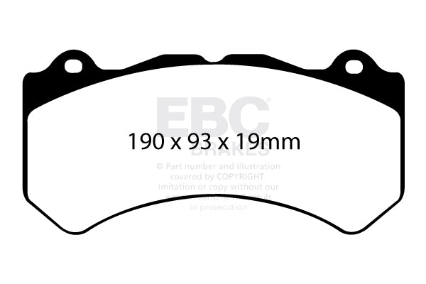 EBC yellowstuff brake pads front fits 2008 11 Nissan GT R R35 3 8 Twin Turbo Cast Iron