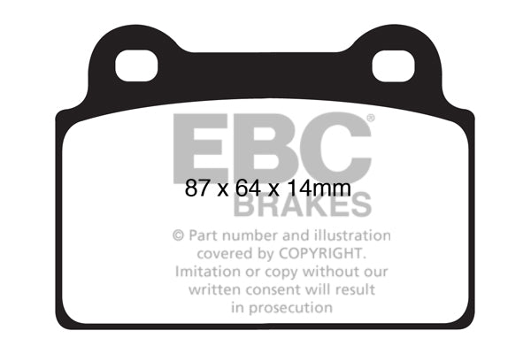 EBC yellowstuff brake pads rear fits 2008 16 Mitsubishi Lancer Evo 10 2 0 Turbo 1 Piece