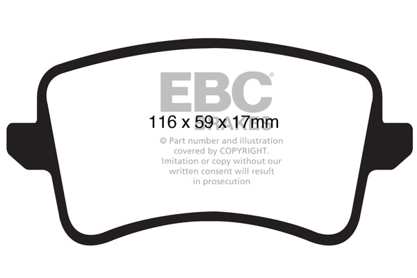 EBC greenstuff brake pads rear part DP21988 fits 2009 11 Audi A4 2 0 Turbo