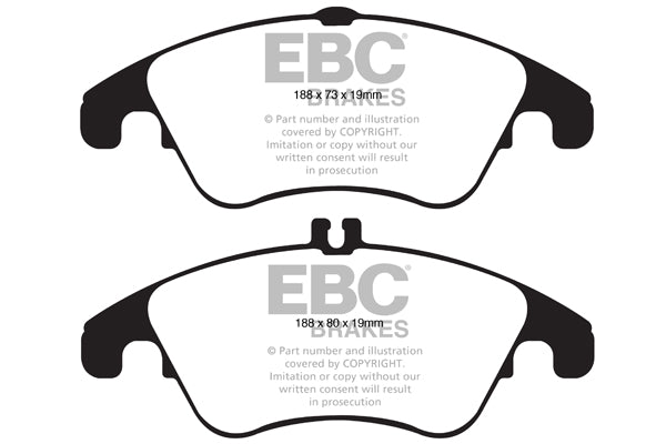 EBC redstuff brake pads front fits 2012 Mercedes Benz C250 Coupe 1 8 Turbo Sport Edition