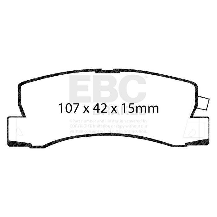 EBC yellowstuff brake pads rear fits 1990 91 Lexus Es250 2 5