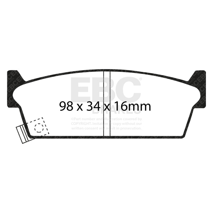 EBC redstuff brake pads rear part DP3686 fits 1990 93 Infiniti M30 3 0