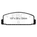 EBC greenstuff brake pads rear part DP2729 fits 2003 04 Mazda Protege 2 0 Turbo Mazdaspeed