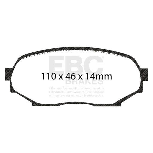 EBC | Front Redstuff Pad and Plain Vented Rotor Kit | PN: S12KF1628