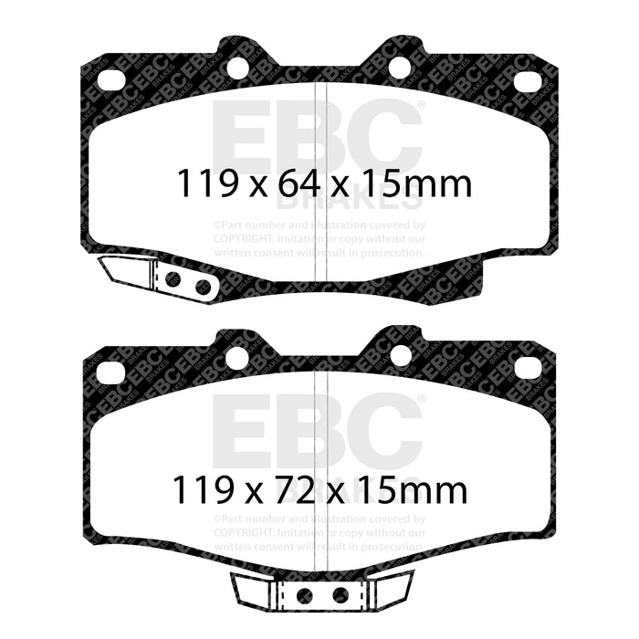EBC yellowstuff brake pads front fits 1990 91 Toyota 4 Runner 2 4