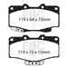 EBC greenstuff brake pads front part DP6807 fits 1990 91 Toyota 4 Runner 2 4