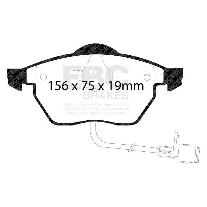 EBC redstuff brake pads front fits 1991 94 Audi 100 Quattro 2 8 Ate