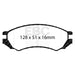 EBC yellowstuff brake pads front fits 1991 93 Nissan Nx 2 0 Abs