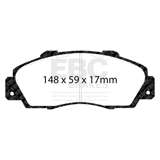 EBC | Front Redstuff Pad and Plain Vented Rotor Kit | PN: S12KF1659