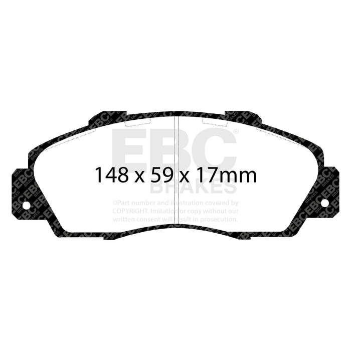 EBC | Front Redstuff Pad and Plain Vented Rotor Kit | PN: S12KF1659