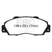EBC redstuff brake pads front fits 1997 Acura Cl 3 0