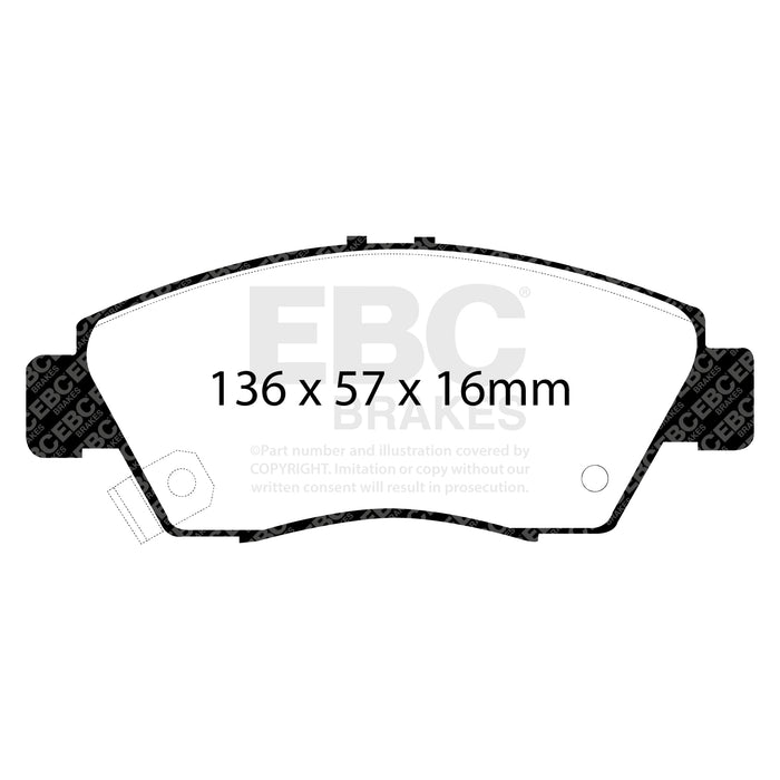 EBC | Front Yellowstuff Pad and Plain Vented Rotor Kit | PN: S13KF1141