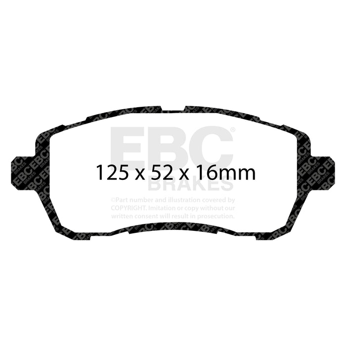 EBC yellowstuff brake pads front fits 2010 Ford Fiesta 1 6l Excl ST