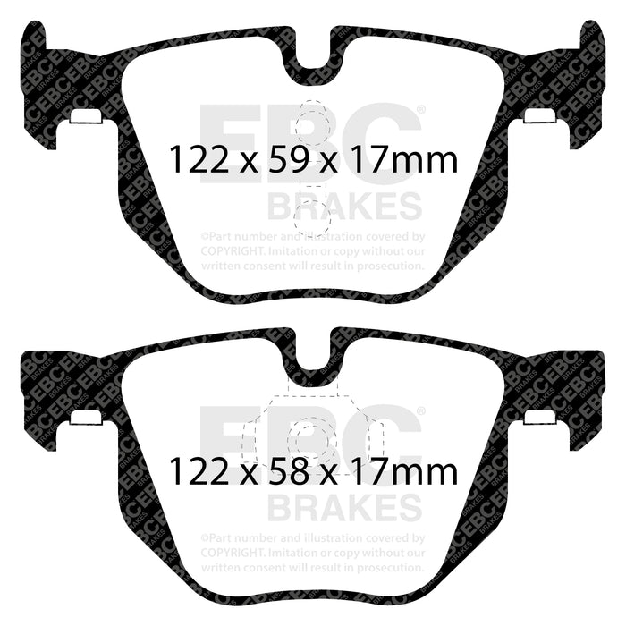 EBC yellowstuff brake pads rear fits 2010 14 Bmw X5 3 0 Turbo 35