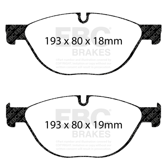 EBC yellowstuff brake pads front fits 2012 13 Bmw 528 2 0 Turbo F10