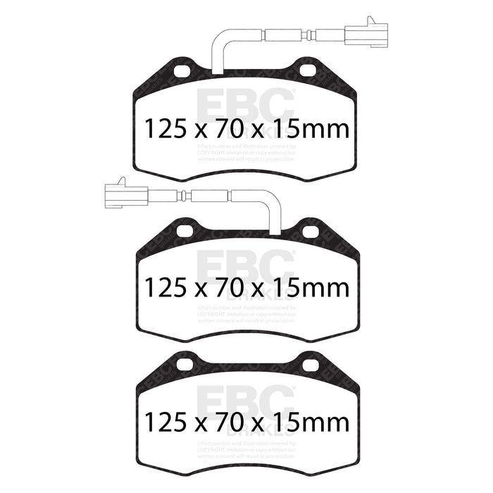 EBC yellowstuff brake pads front part DP42021 fits 2014 Alfa Romeo 4c 1 75 Turbo